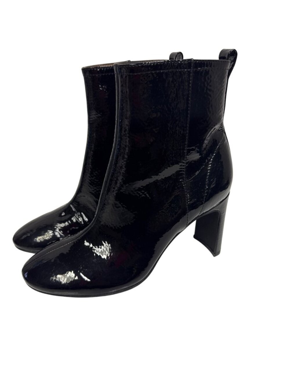 Jeffrey Campbell Chapel Patent Leather Ankle Boots Black Pointed Toe Heel Size 7 - Picture 3 of 11
